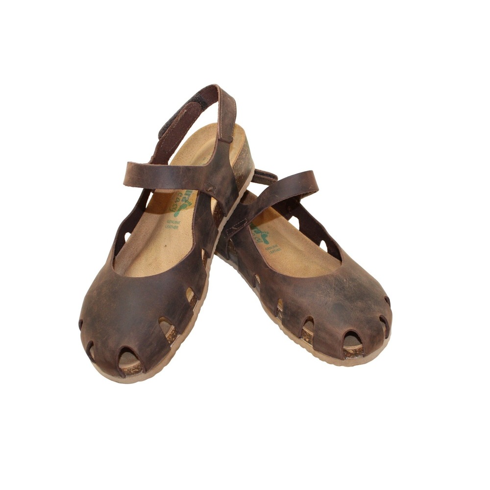 Bionatura Easy Sandals Mary Jane Closed Toe Women 9.5 Brown Excellent Leather